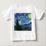Camiseta Vincent Van Gogh Starry Night Vintage Fine Art<br><div class="desc">Vincent Van Gogh Starry Night Vintage Fine Art Baby T Shirt</div>