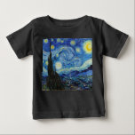 Camiseta Vincent Van Gogh Starry Night Vintage Fine Art<br><div class="desc">Vincent Van Gogh Starry Night Vintage Fine Art Baby T Shirt</div>