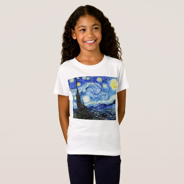 Camiseta Vincent Van Gogh, The Starry Night painting (Frente Completa)