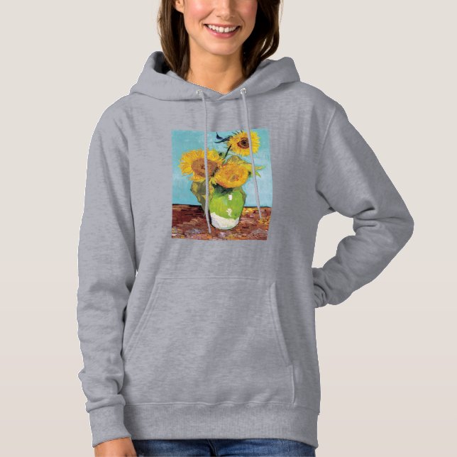 Camiseta Vincent Van Gogh - Três girassóis em um vaso (Frente)