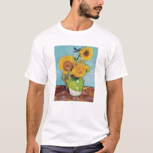 Camiseta Vincent Van Gogh - Três girassóis em um vaso