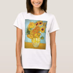 Camiseta Vincent van Gogh - Vase com 12 Girassóis<br><div class="desc">Vincent van Gogh - Vase com 12 Sunflower,  Oil na canvas 1888,  por Vincent van Gogh (1853-1890).</div>