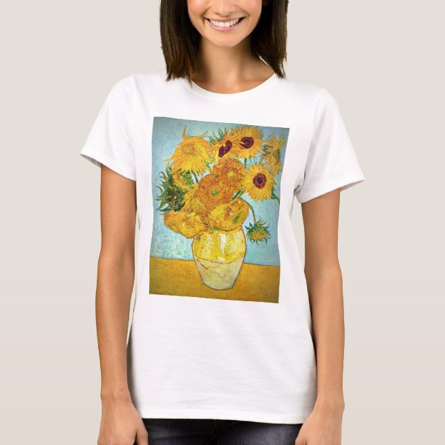 Camiseta Vincent van Gogh - Vase com 12 Girassóis (Frente)