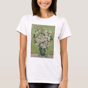 Camiseta Vincent Van Gogh, Vaso de Rosas, Rosas No Vaso