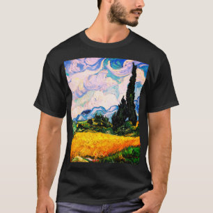 Camiseta Vincent Van Gogh Wheat Field com Cyprestes
