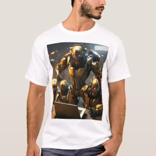 Camiseta Vingadores vs. Cyborgs - Tee de Batalha de Cidade 