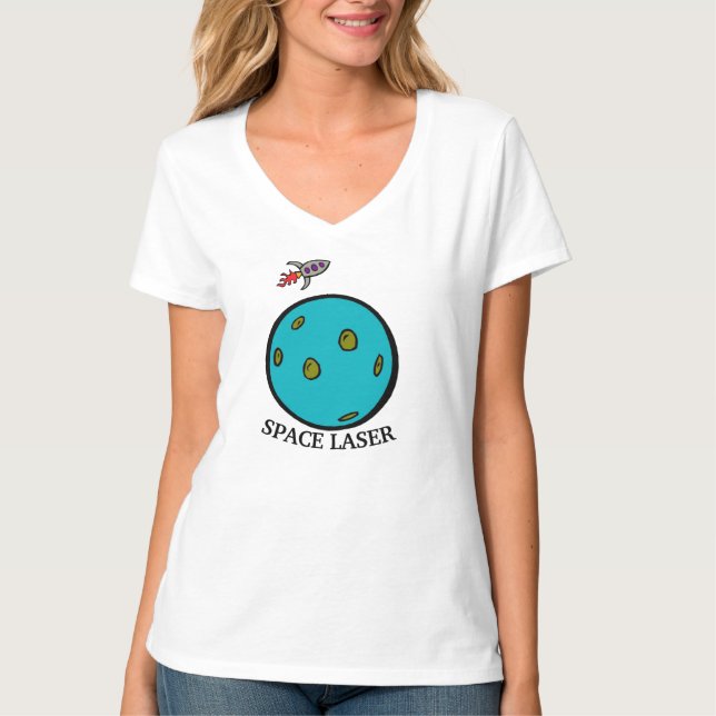 Camiseta Vingança de Hillary, Laser Espacial, (Frente)