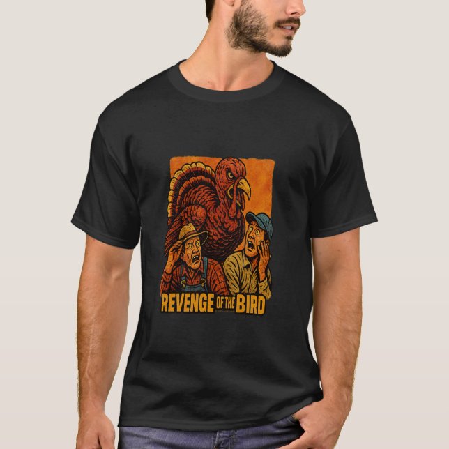 Camiseta Vingança do Pássaro Retro Halloween (Frente)