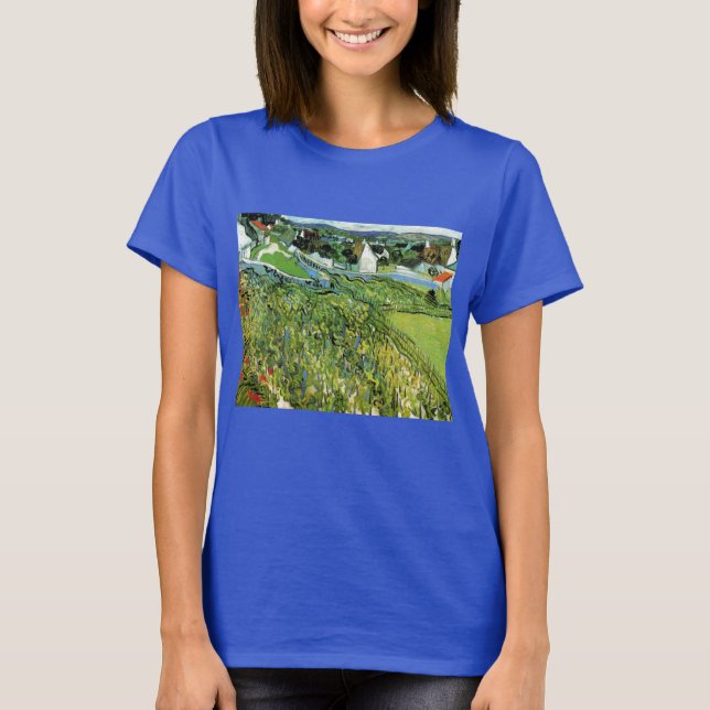 Camiseta Vinhas com Vista para Auvers de Vincent van Gogh (Frente)