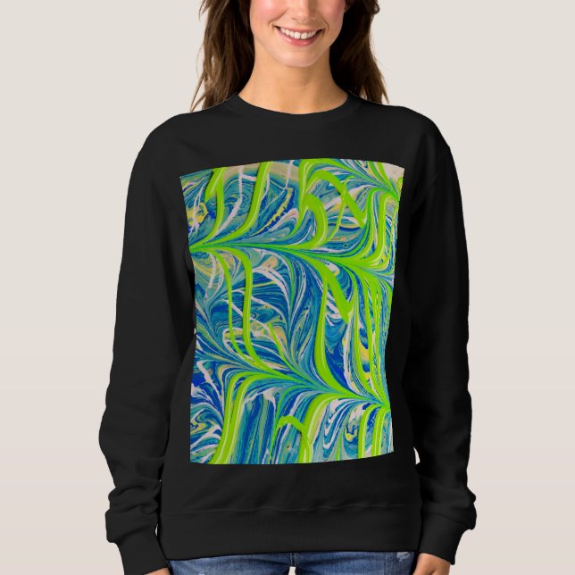 Camiseta Vinhas de Neon em Mármore Azul (Frente)