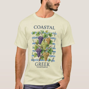 Camiseta "Vinhas Gregas Costeiras – Uma Brisa Mediterrânea