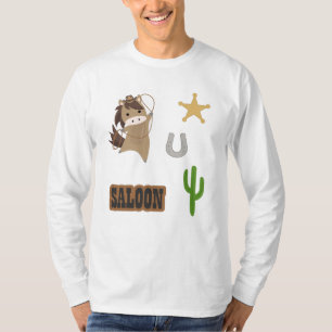 Camiseta Vinheta-adesivo de Pônea de Cavalo de Cowboy Pony 