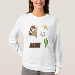 Camiseta Vinheta-adesivo de Pônea de Cavalo de Cowboy Pony