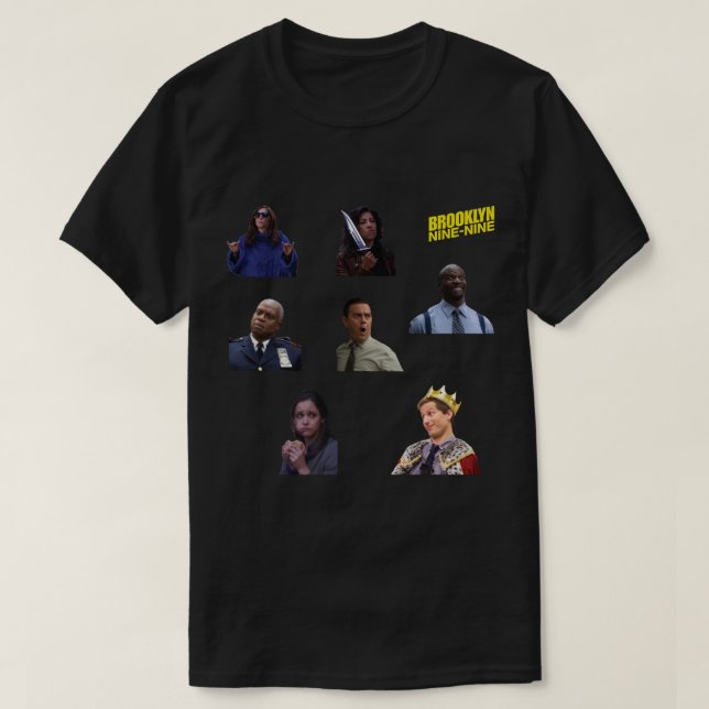 Camiseta Vinheta adesivo do Brooklyn 99 (Frente do Design)