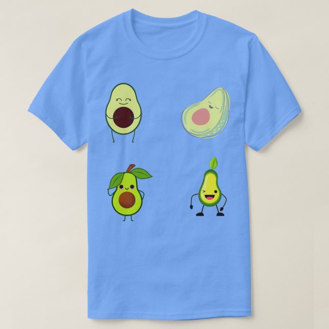 Camiseta vinheta de abacate fofo embala vegan avocadoholics (Frente do Design)