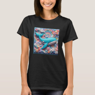 Camiseta Vinheta de baleia 3d