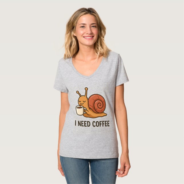 Camiseta Vinheta de café de caracol (Frente Completa)