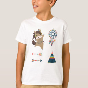 Camiseta Vinheta de Cavalo Indiano Set Ponny Rider Catcher