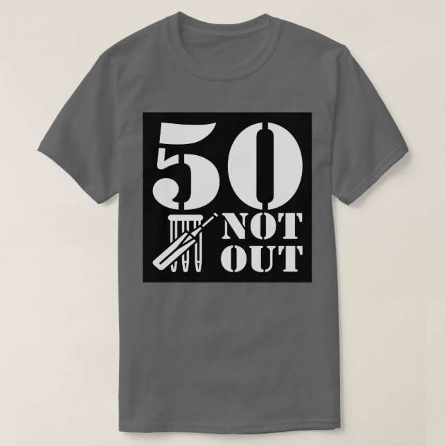 Camiseta Vinheta de Design de críquete 50 Não Saída (Frente do Design)