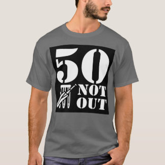 Camiseta Vinheta de Design de críquete 50 Não Saída
