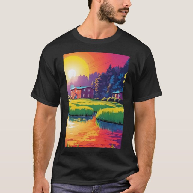 Camiseta Vinheta de enlaces prateados (Frente)