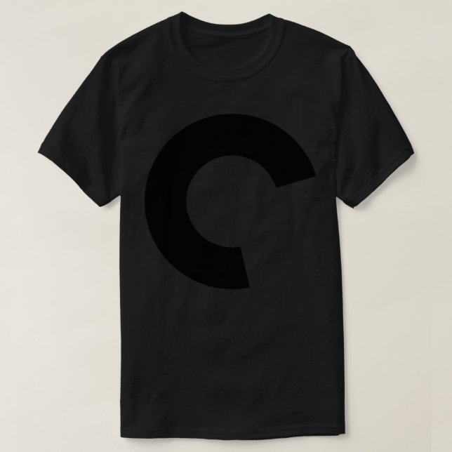 Camiseta Vinheta de logótipo preto Critério (Frente do Design)
