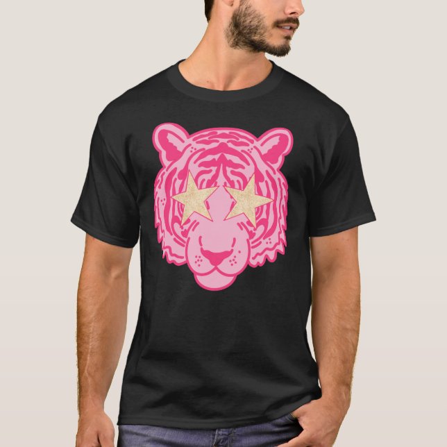 Camiseta Vinheta de Olho Cor-de-Estrelas Rosa (Frente)