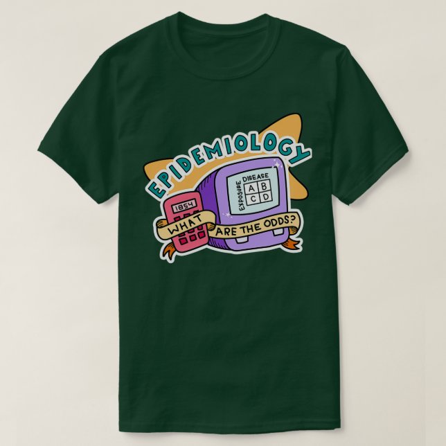 Camiseta Vinheta de saúde pública de epidemiologia retroati (Frente do Design)