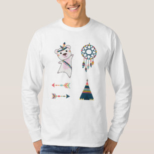Camiseta Vinheta de Urso Polar Indiano — Coleta de Sonhos