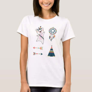 Camiseta Vinheta de Urso Polar Indiano — Coleta de Sonhos
