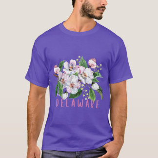 Camiseta Vinheta Flor de Pêssego de Estado Delaware - Sobre
