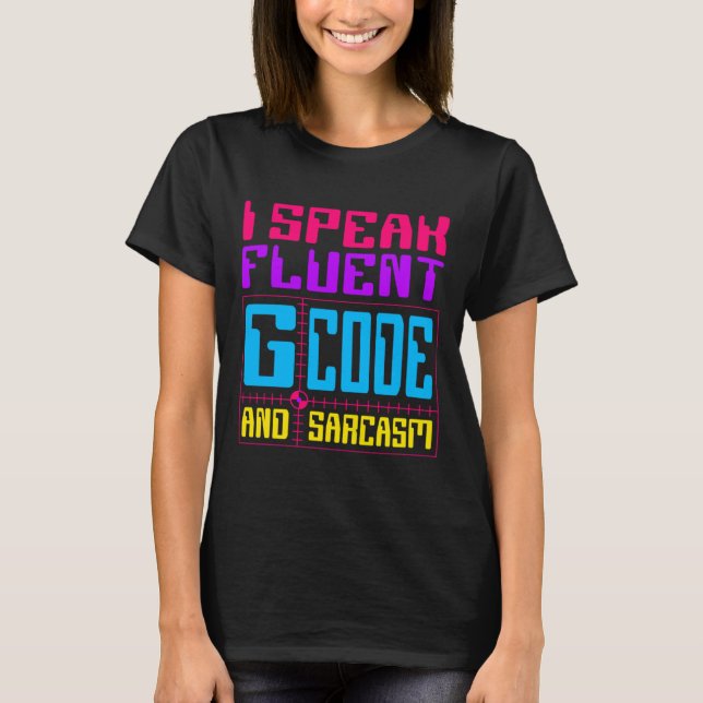 Camiseta Vinheta Fluente G-code Cnc Machinista (Frente)