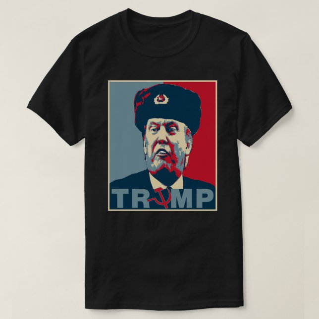 Camiseta Vinheta Poster da Trump Russia (Frente do Design)