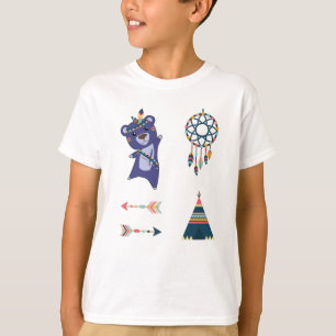 Camiseta Vinheta-Urso-Índio, Apanhador de Sonhos-Urso