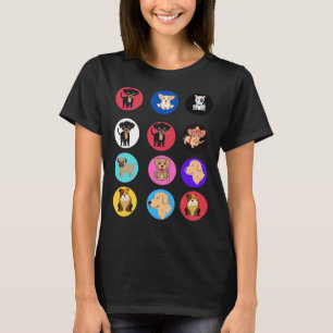 Camiseta Vinhetas de animais Cães bonitos Ouro pitbull engr