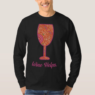 Camiseta Vinho Ajuda Vinho Vidro Mandala