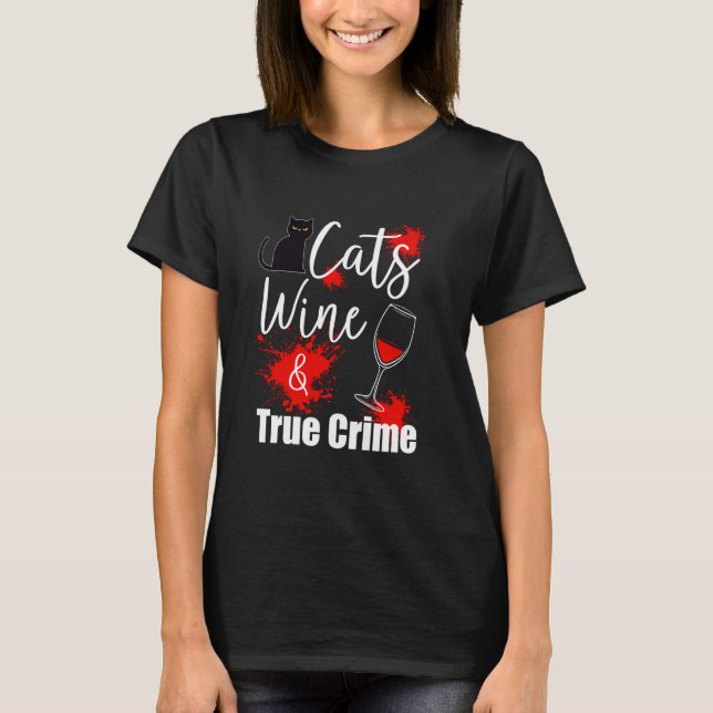 Camiseta Vinho Amante de Gato True Crime (Frente)