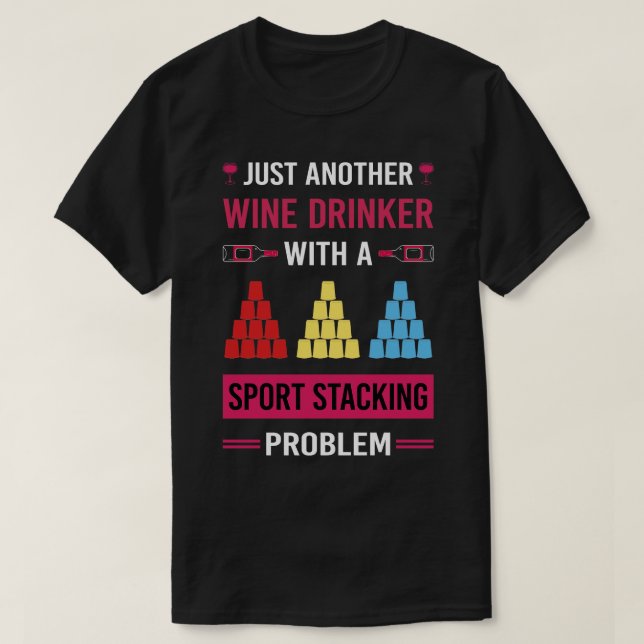 Camiseta Vinho Bebê Esportes Empilhando Taça Stacking Veloc (Frente do Design)