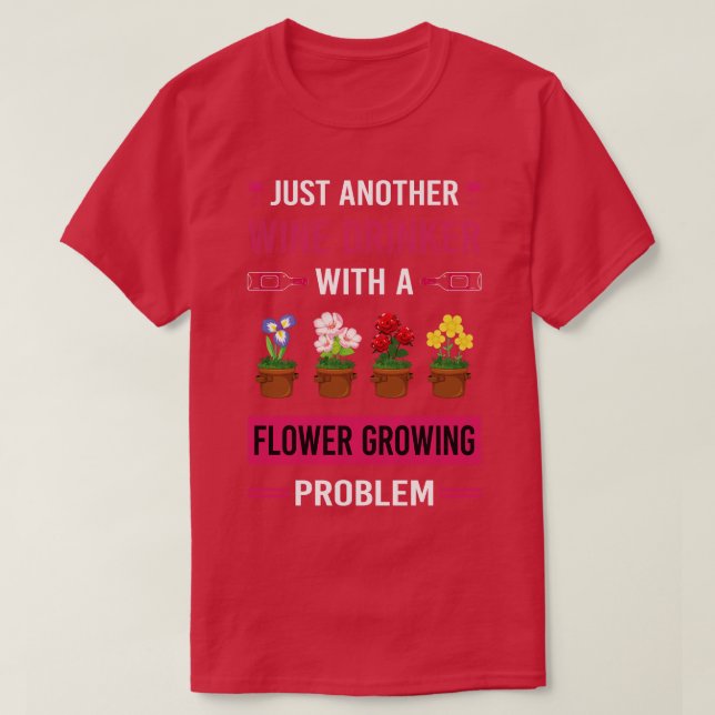 Camiseta Vinho Bebê Flor Cultivando Flores Jardinagem (Frente do Design)