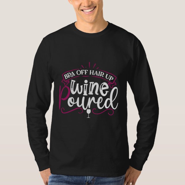 Camiseta Vinho Bebê Vinho Celular Bra Fora Do Cabelo Pó De  (Frente)