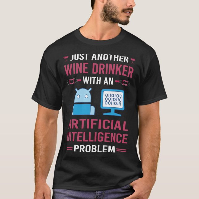 Camiseta Vinho Bebedor Inteligência Artificial AI (Frente)