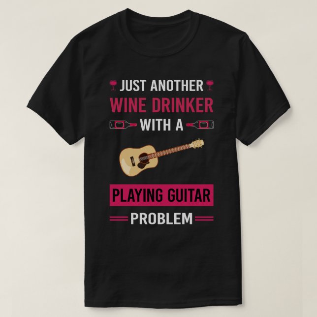 Camiseta Vinho Bebendo Guitarrista (Frente do Design)