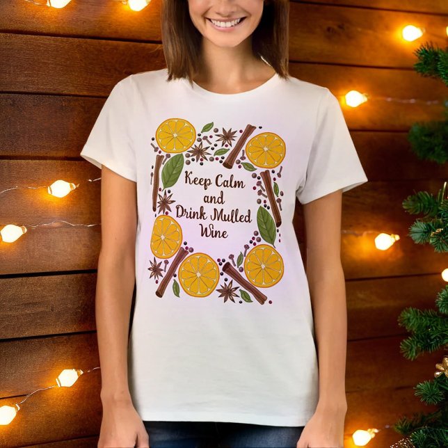 Camiseta Vinho branco apimentado (Christmas mulled wine spicy white T-Shirt)