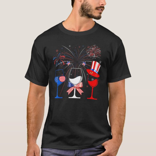 Camiseta Vinho Branco Vermelho Azul Vidro Vidro Vidro Ameri (Frente)