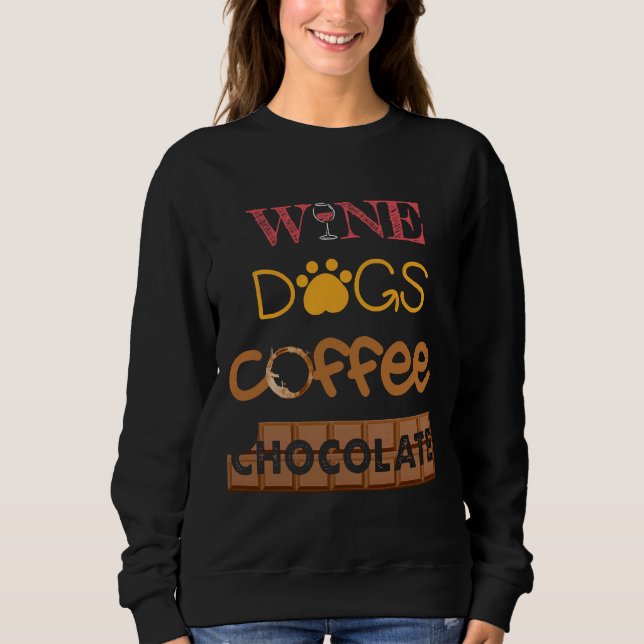 Camiseta Vinho Café Cães Chocolate Bebida (Frente)