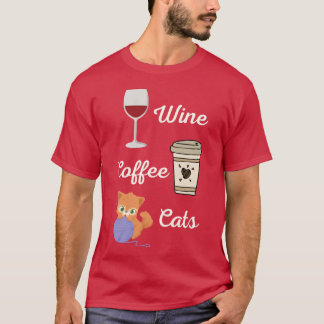 Camiseta Vinho Café Gatos Amigo dos anos 70