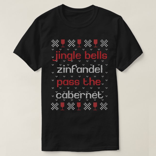 Camiseta Vinho das Mulheres Design de Natal Engraçado Feria (Frente do Design)