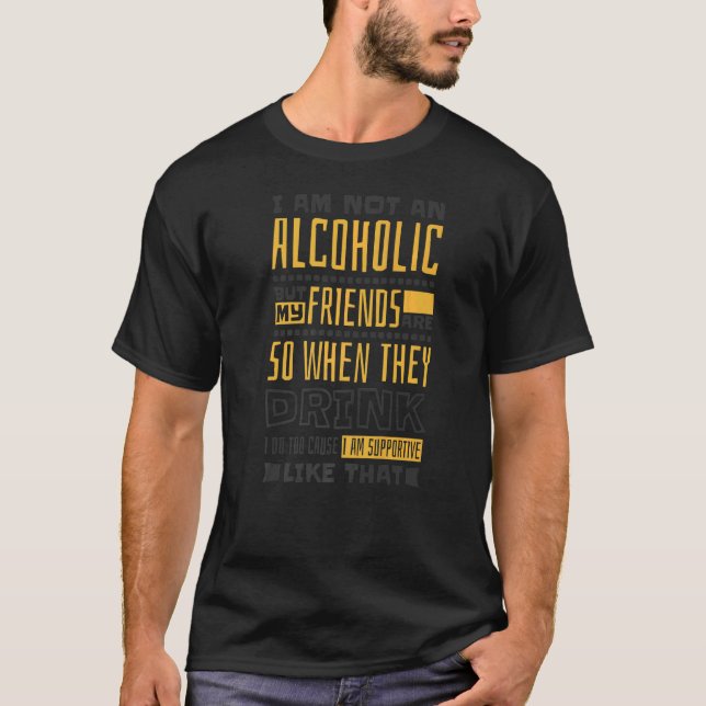 Camiseta Vinho de álcool e Bebendos de cerveja (Frente)