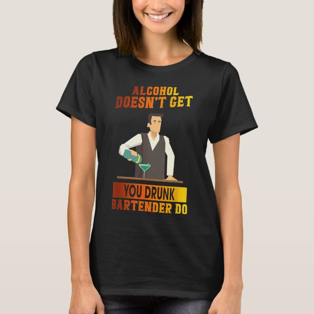 Camiseta Vinho De Bartender Não Te Dá Gráfico De Bebado (Frente)