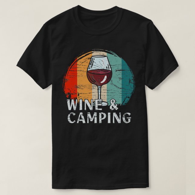 Camiseta Vinho de Bebendo para campismo 4 (Frente do Design)